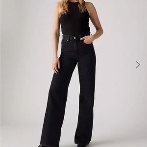 Levi's Black Wide Leg Flare Jeans